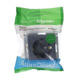 Розетка ATLASDESIGN с заземлением 16А механизм грифель ATN000743 Systeme Electric