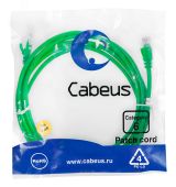 Патч-корд U/UTP, категория 6, 2xRJ45/8p8c, неэкранированный, зеленый, PVC, 3м 8687c Cabeus