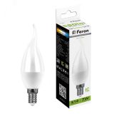 Лампа светодиодная LED 7вт Е14 белый матовая свеча на ветру 25761 FERON