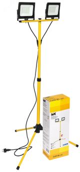 Прожектор светодиодный СДО 06-2x50Ш штатив 6500К IP65 черный IEK LPDO606-2X050-65-K02 IEK