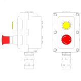 Взрывонепроницаемый пост управления из алюминия LCSD-02-B-MC-L1Y(220)x1-P6E(11)x1-PCMB-KA3MHK LCSD21000068 DKC