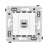 Avanti Компьютерная розетка RJ-45 без шторки в стену, кат.6А одинарная экранированная,  Белое облако 4400773 DKC