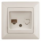 Розетка информационная RJ45, СУ, Solo, сл.кость, 4-303-02 Б0043383 ЭРА