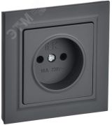 BRITE Розетка 1 пост без заземления без защитных шторок 10А в сборе РСР10-1-0-БрГ графит IEK BR-R10-10-K53-F IEK