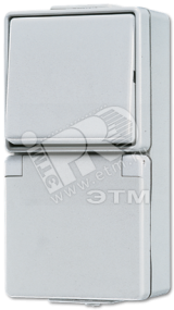 Розетка штепсельная SCHUKO накладная с выключателем IP44 671W JUNG
