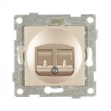 Ugra Розетка компьютерная RJ45, одинарная, скрытая установка.  шампань С11К1-027 GUSI ELECTRIC