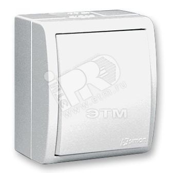 Выключатель одноклавишный, IP54 10А 250В, винтовой зажим, S15A, белый 1594101-030 Simon