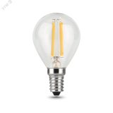 Лампа светодиодная LED 7 Вт 550 Лм 2700К теплая Е14 Шар шаг. диммирование Filament Gauss 105801107-S GAUSS