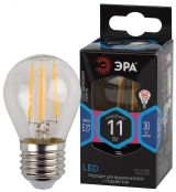 Лампа светодиодная F-LED P45-11w-840-E27 (филамент, шар, 11Вт, нейтр, E27) (10/100/4000) Б0047015 ЭРА