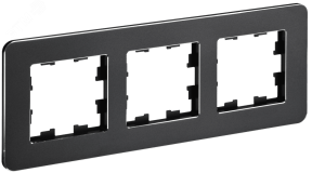 BRITE Рамка 3 поста РУ-3-1-Бр металл черный RE IEK BR-M32-M-01-K02 IEK