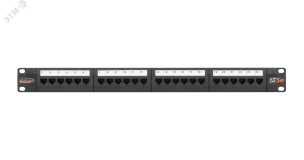 Панель 19' 1U 24 порта Кат.5e RJ45/8P8C неэкранированная черная ЭКО14141 NIKOMAX