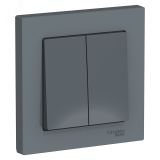 Выключатель двухклавишный ATLASDESIGN схема 5 10АХ в сборе грифель ATN000752 Systeme Electric