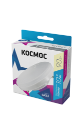 Лампа светодиодная LED 10Вт 220В GX53 3000K теплый 800 лм Lksm_LED10wGX5330C Космос