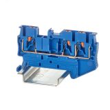 Клемма проходная , зажим push-in, 3 точки подключения, 2.5 кв.мм, синяя VPR-2.5-TWIN-BU DKC