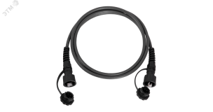 Патч-корд промышленный F/UTP 4 пары, Кат.6 2хRJ45/8P8C, T568B, 7х0,160мм, IP67 с защитной крышкой, PUR, черный, 3м ЭКО33740 NIKOMAX