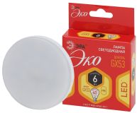 Лампа светодиодная ECO LED GX-6W-827-GX53 (диод, таблетка, 6Вт, тепл, GX53 (10/100/5600) Б0036539 ЭРА