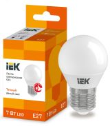 Лампа светодиодная G45 шар 7Вт 230В 3000К E27 IEK LLE-G45-7-230-30-E27 IEK