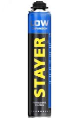 Пена монтажная LOW EXPANSION 800мл пистолетная всесезонная выход до 50л, PROFESSIONAL 41136 STAYER
