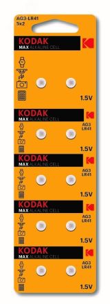 Батарейка AG3 (392) LR736, LR41 [KAG3-10] MAX Button Cell (100/1000/80000) Б0044708 KODAK