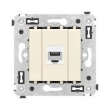 Avanti Компьютерная розетка RJ-45 без шторки в стену, кат.6А одинарная,  Ванильная дымка 4405673 DKC