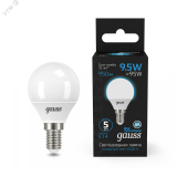 Лампа светодиодная LED 9.5 Вт 950 лм 6500К AC150-265В E14 шар P45 холодная Black 105101310 GAUSS