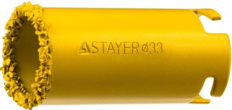 Коронка кольцевая 33 мм L 55 мм 33345-33 STAYER