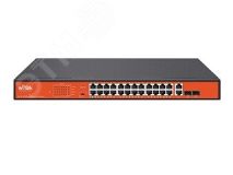 Коммутатор неуправляемый PoE 26 портов, 24хPoE 10/100 Мб/с, 2хRJ45/SFP, 250 Вт WI-PS526G v4 Wi-Tek