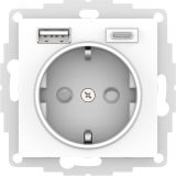 РОЗЕТКА 16А с 2 USB A+C, мех, БЕЛЫЙ ATN000132 Systeme Electric