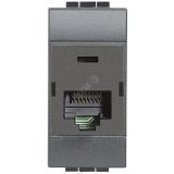 LivingLight Розетка компьютерная RJ45 UTP категория 6 IDC110 антрацит L4262C6 BTicino