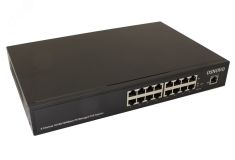 Инжектор PoE 16хRJ45 10/100/1000 Мб/с, 802.3af/at, до 30 Вт, AC 220В, DC 48В 00011492 OSNOVO