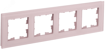 BRITE Рамка 4 поста РУ-4-2-Бр стекло розовый матовый IEK BR-M42-G-31-K14 IEK