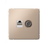 ARTGALLERY розетка двойная ТВ + компьютерная RJ45, кат. 5Е, песочный GAL001289 Systeme Electric