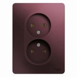 GLOSSA розетка двойная без заземления в сборе баклажановый GSL001120 Systeme Electric