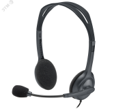 Гарнитура проводная, накладная H111, mini-jack 3.5мм, черный 981-000593 Logitech