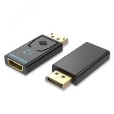 Адаптер переходник DisplayPort 20M на HDMI F 4K, контакты позолоченные 1000609394 Vention