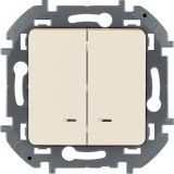 Выключатель двухклавишный с подсветкой/индикацией INSPIRIA 10 AX 250 В~ слоновая кость 673631 Daccord/Legrand