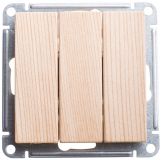 W59 Выключатель трехклавишный, 10АХ, механизм, сосна VS0510-351-7-86 Systeme Electric