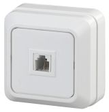 Розетка телефонная RJ11, ОУ, Quadro, белый, 2-302-01 Б0027661 ЭРА