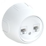 Розетка двойная компьютерная RJ45 кат.5e  Rotondo, цвет белый 7700891 OneKeyElectro