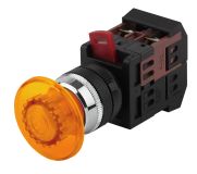 Кнопка AEА-22 ''Грибок'' желтый d22мм 1з+1р Б0045633 ЭРА