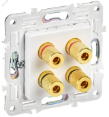 SKANDY Аудиорозетка 4-местная SK-A01W арктический белый IEK SK-S40-K01 IEK