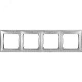 VALENA Рамка 4 поста горизонтальная алюминий модерн 770344 Daccord/Legrand