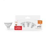 Лампа светодиодная LED 5.5 Вт 490 лм 3000К AC180-240В GU5.3 софит MR16 теплая (промоупаковка 3 лампы) Basic 10135162T GAUSS