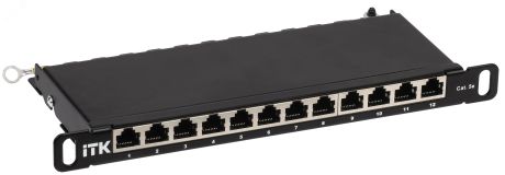 Патч-панель 0.5U кат.5E STP 12 портов 10дюйм Dual IDC PP12-D05UC5ES-D05-10 ITK