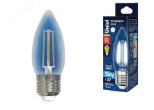 Лампа светодиодная Форма свеча прозрачная Серия Sky Белый свет (4000К) LED-C35-9W/4000K/E27/CL PLS02WH Картон ТМ UL-00005163 Uniel