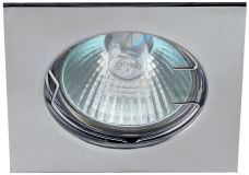 Светильник встраиваемый литой квадрат MR16 KL2 CH ,12V/220V, 50W хром (100/2100) C0043660 ЭРА