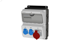 Комбинация розеток , Вход М32, клеммы, 1xCEE32A5p, 2xSchuko16A, IP44. 00-00033736 INPIN