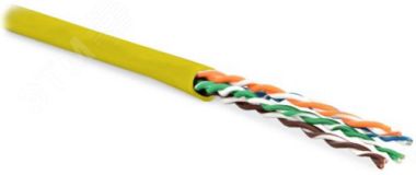 Кабель витая пара UUTP4-C5E-P24-IN-PVC-YL-305 (305 м) неэкран U/UTP 236316 Hyperline