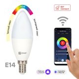 Лампа умная светодиодная LED 5вт Е14 RGBW WiFi connect slwf-e14-rgbw EKF