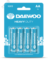 Элемент питания R 6 (AA) DAEWOO солевая Heavy Duty, блистер 4 шт. 4895205029309 JazzWay